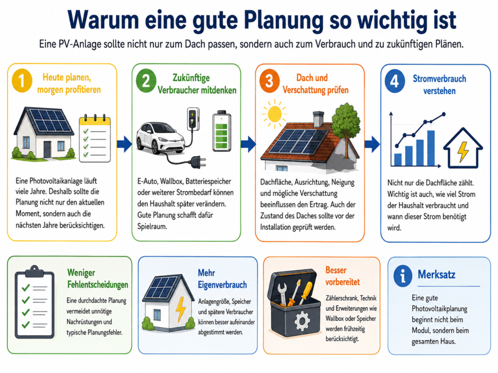 Ein Erklärbild, worin beschrieben steht, weshalb eine gute Planung sehr wichtig ist.
